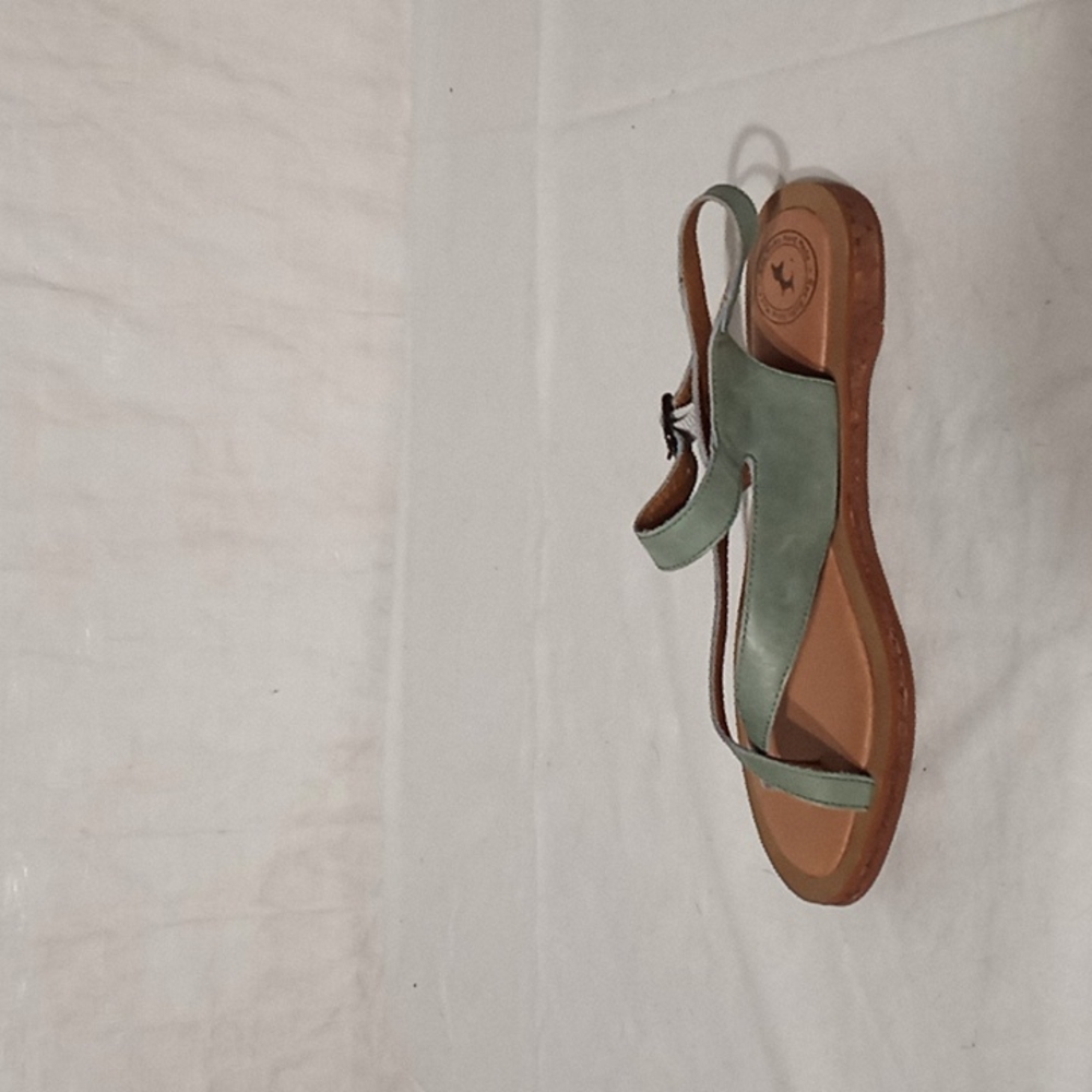GEE'WAWA Handmade Green Leather Sandals, size 7 - Picture 7 of 7